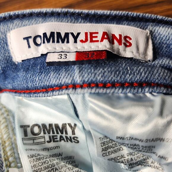 Women's Tommy Jeans Betsy Mid Rise Denim Pants Size 33 X 32 Light Blue - Picture 3 of 9